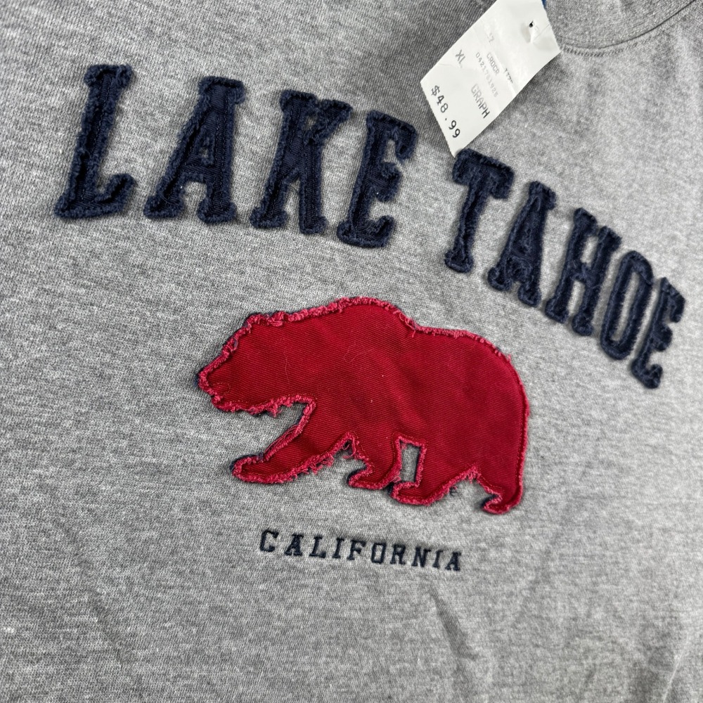 New Blue 84 Sweatshirt Women XL Gray Lake Tahoe California Bear Cropped Fleece - Picture 7 of 7